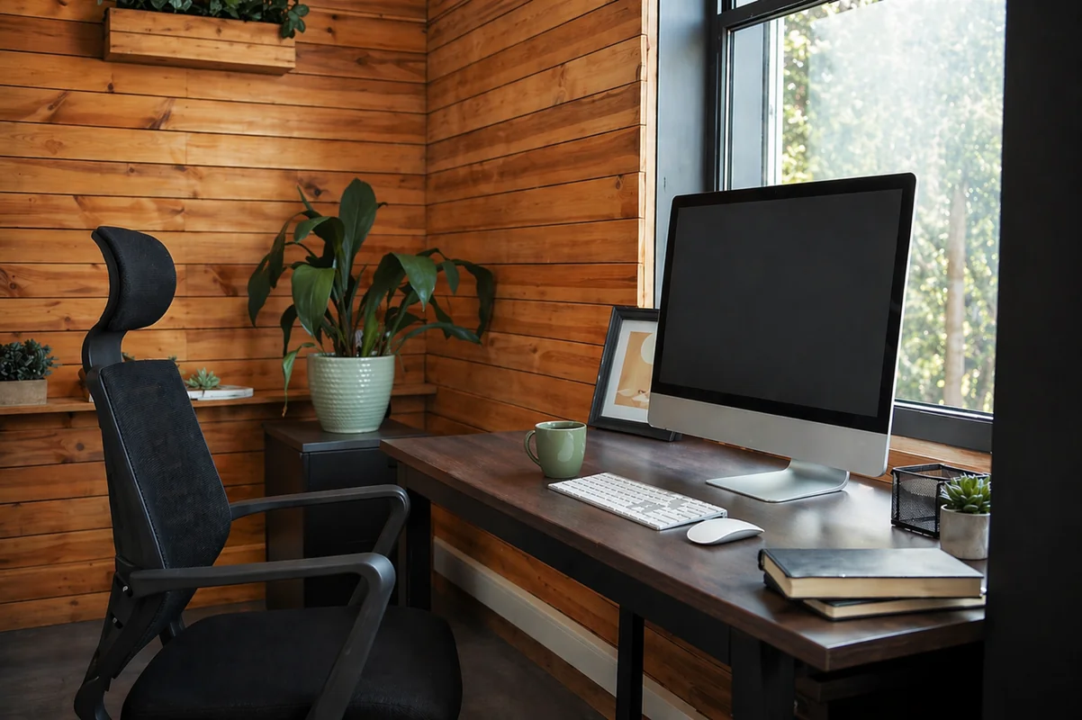 Modern IT workspace with computer hardware and technical support equipment